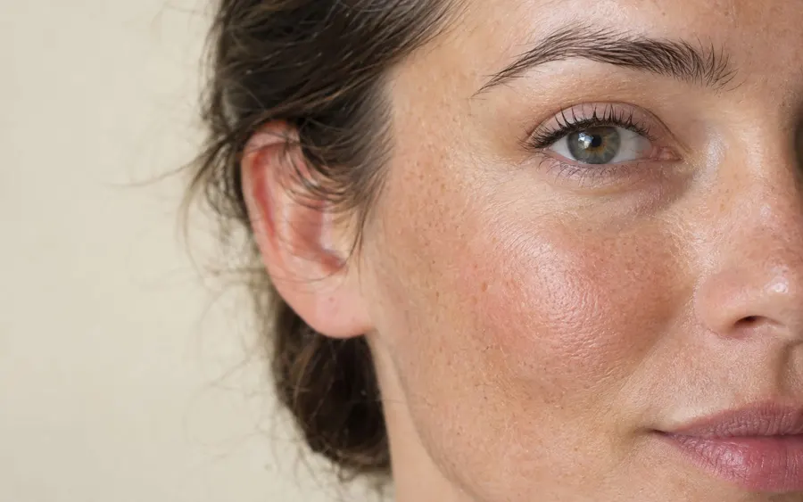 Cheek volume loss, shown on the face