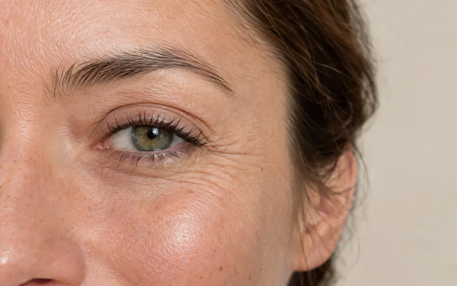 Crow's feet, shown on the face