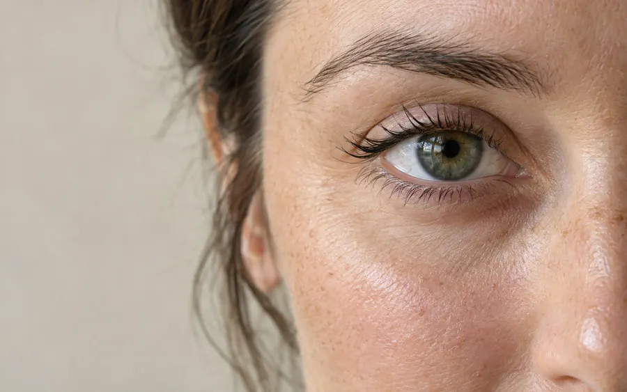 Tear trough hollowing, shown on the face