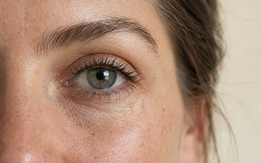 Under eye skin quality, shown on the face