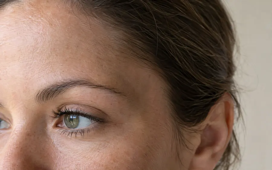Temple hollowing, shown on the face