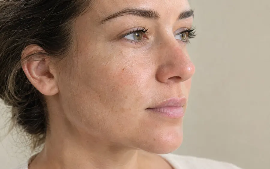 Jowls and sagging at the jawline, shown on the face