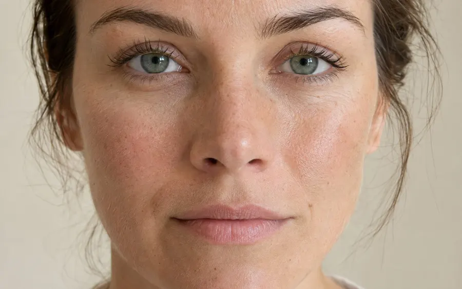 Thin or flat lips, shown on the face