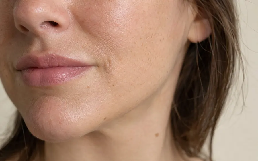 Marionette lines, shown on the face